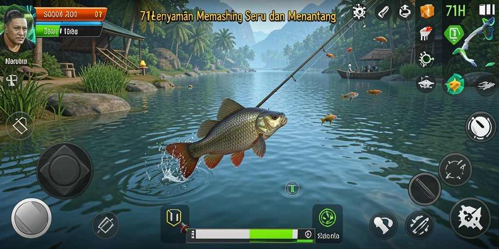 Tangkapan ikan besar dalam gameplay 71H yang seru.