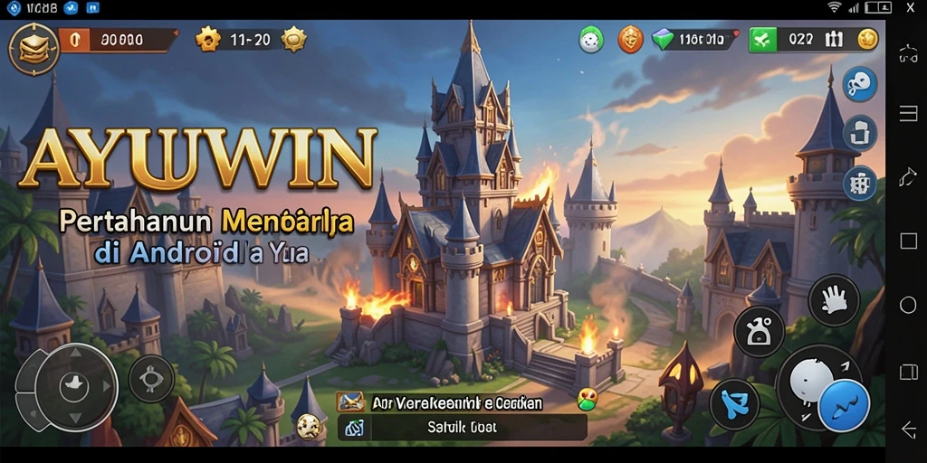 Screenshot AYUWIN menampilkan aksi seru dalam permainan Tower Defense.