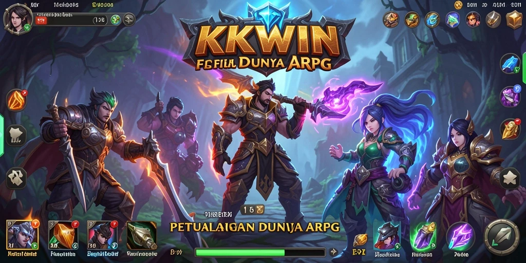 Screenshot gameplay KKWIN menampilkan pertempuran epik dalam dunia ARPG.