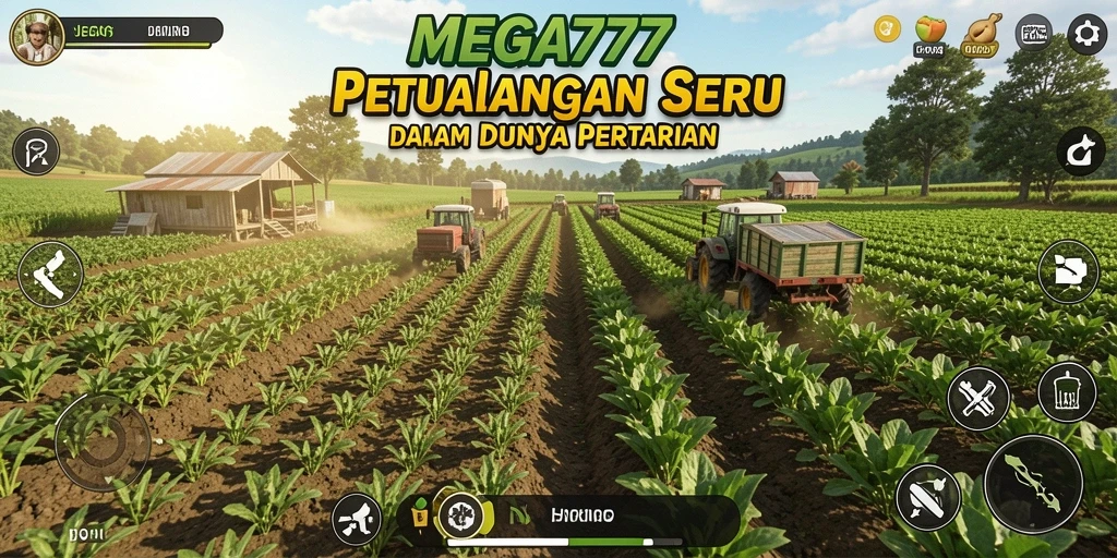 Tangkapan layar gameplay MEGA777 menampilkan kegiatan pertanian yang menyenangkan.