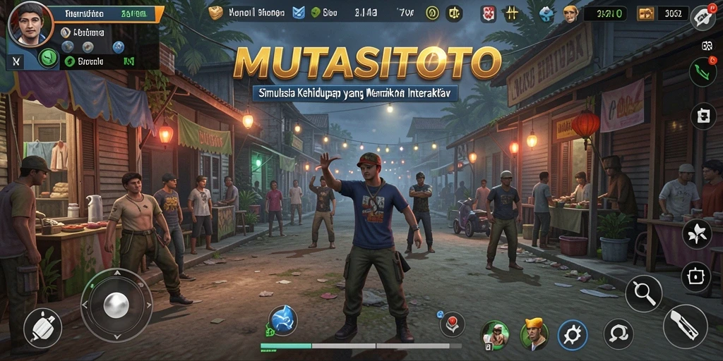 Screenshot utama MUTASITOTO menampilkan gameplay simulasi yang menarik.