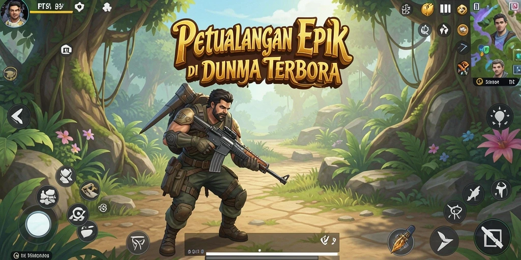 Screenshot gameplay PT89 yang menampilkan eksplorasi dunia terbuka