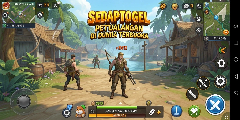 Screenshot gameplay SEDAPTOGEL menampilkan petualangan mendebarkan dalam dunia terbuka.