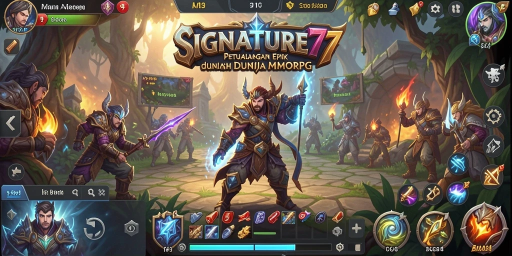 Tampilan gameplay SIGNATURE77 yang mengesankan dalam dunia MMORPG.