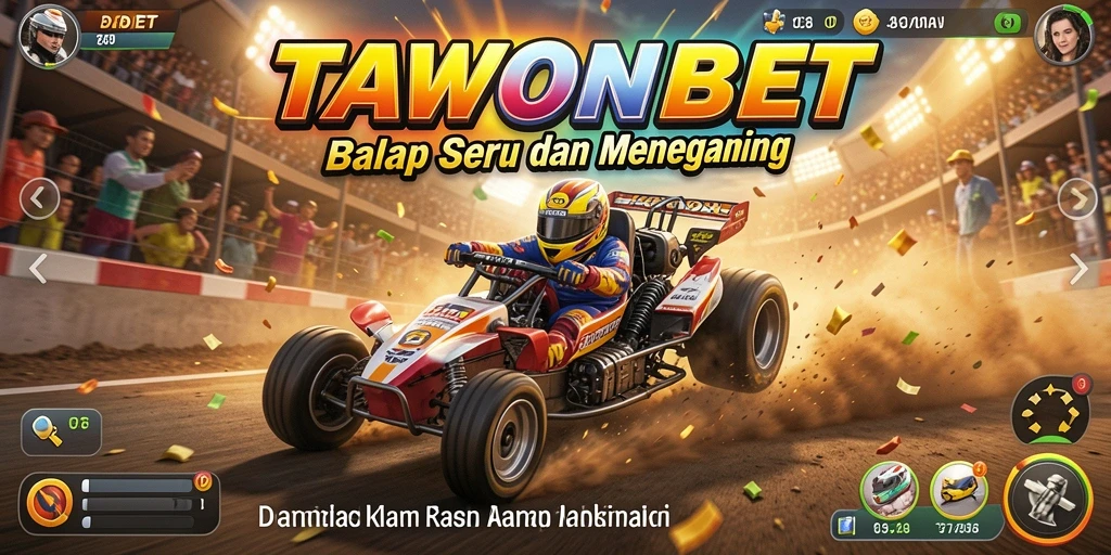 Tampilan menarik dari gameplay TAWONBET saat balapan.