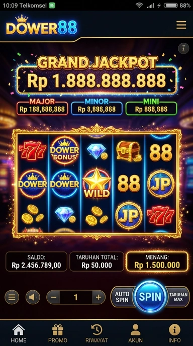 Cuplikan layar aplikasi dower88 menampilkan fitur mudah digunakan.